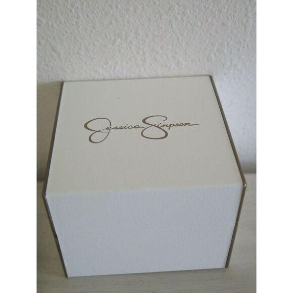 Jessica Simpson JSB8008RG Gold Crystal Leaf Hinged Bangle Watch Set $120 - Picture 8 of 9